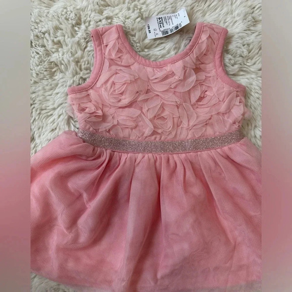 The Children’s Place toddler 9-12 months 3D Rosette Mesh fit and flare dress - Picture 2 of 4